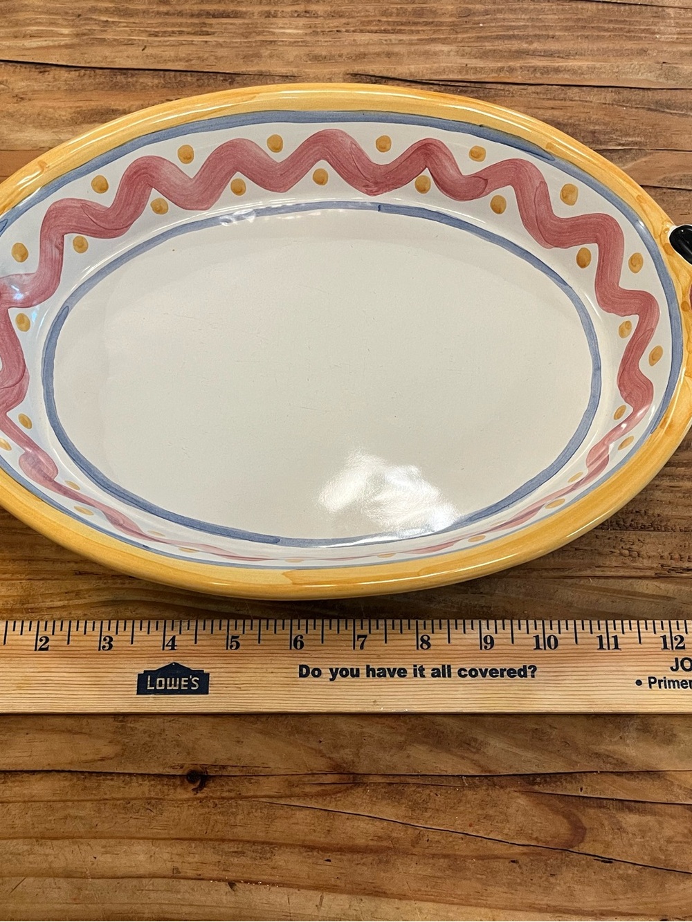 MACKENZIE CHILDS RETIRED PICCADILLY AU GRATIN 14" CASSEROLE OVAL BAKING DISH,NEW